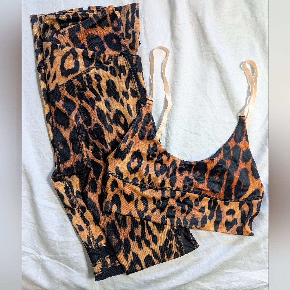 Leopard Print Activewear Set - Sports Bra & Leggings